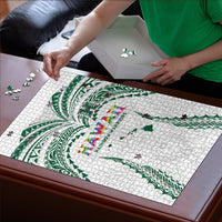 Hawaii Rainbow Warriors Puzzle Polynesian Motif White Color