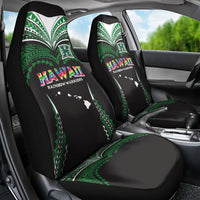 Hawaii Rainbow Warriors Car Seat Cover Polynesian Motif Black Color