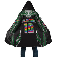 Custom Hawaii Rainbow Warriors Cloak Polynesian Motif Black Color