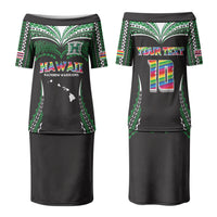 Custom Hawaii Rainbow Warriors Family Matching Puletasi and Hawaiian Shirt Polynesian Motif Black Color