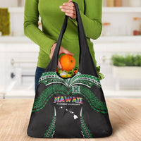 Hawaii Rainbow Warriors Grocery Bag Polynesian Motif Black Color