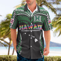 Custom Hawaii Rainbow Warriors Hawaiian Shirt Polynesian Motif Black Color