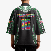 Custom Hawaii Rainbow Warriors Kimono Polynesian Motif Black Color
