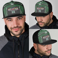 Hawaii Rainbow Warriors Mesh Trucker Cap Polynesian Motif Black Color