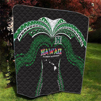 Hawaii Rainbow Warriors Quilt Polynesian Motif Black Color