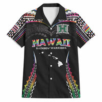 Custom Hawaii Rainbow Warriors Hawaiian Shirt Polynesian Motif Special Edition Rainbow Gradient