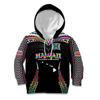 Custom Hawaii Rainbow Warriors Kid Hoodie Polynesian Motif Special Edition Rainbow Gradient