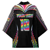Custom Hawaii Rainbow Warriors Kimono Polynesian Motif Special Edition Rainbow Gradient