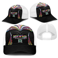 Hawaii Rainbow Warriors Mesh Trucker Cap Polynesian Motif Special Edition Rainbow Gradient