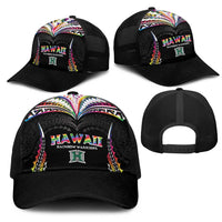Hawaii Rainbow Warriors Mesh Trucker Cap Polynesian Motif Special Edition Rainbow Gradient