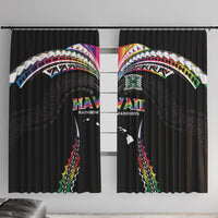 Hawaii Rainbow Warriors Window Curtain Polynesian Motif Special Edition Rainbow Gradient