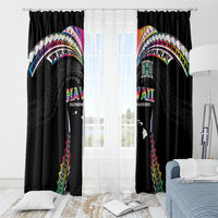 Hawaii Rainbow Warriors Window Curtain Polynesian Motif Special Edition Rainbow Gradient
