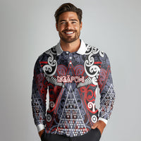 Personalised Aotearoa Iwi Ngapuhi Long Sleeve Polo Shirt Maori Motif Tribal