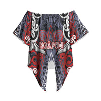 Personalised Aotearoa Iwi Ngapuhi Off Shoulder Wrap Waist Top Maori Motif Tribal