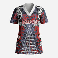 Personalised Aotearoa Iwi Ngapuhi Scrub Top Maori Motif Tribal