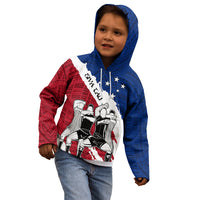 Samoa Rugby Kid Hoodie Siva Tau Dance Polynesian Tattoo Brush Style LT03 - Polynesian Pride