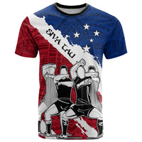 Samoa Rugby T Shirt Siva Tau Dance Polynesian Tattoo Brush Style LT03 Red - Polynesian Pride