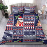 Hawaii Mele Kalikimaka Bedding Set Aloha and Christmas Elements Patchwork Blue Style LT03 - Polynesian Pride