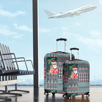 Hawaii Mele Kalikimaka Luggage Cover Aloha and Christmas Elements Patchwork Turquoise Style LT03 - Polynesian Pride
