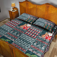 Hawaii Mele Kalikimaka Quilt Bed Set Aloha and Christmas Elements Patchwork Turquoise Style LT03 - Polynesian Pride