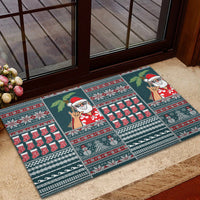 Hawaii Mele Kalikimaka Rubber Doormat Aloha and Christmas Elements Patchwork Turquoise Style LT03 - Polynesian Pride