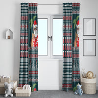 Hawaii Mele Kalikimaka Window Curtain Aloha and Christmas Elements Patchwork Turquoise Style LT03 - Polynesian Pride