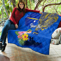 Personalised Nauru Independence Day Quilt Nauruan Tribal Flag Style LT03 - Polynesian Pride