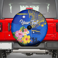 Personalised Nauru Independence Day Spare Tire Cover Nauruan Tribal Flag Style LT03 - Polynesian Pride