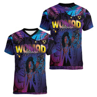 Aotearoa Arts Festival 2025 Women V-Neck T-Shirt Maori Music Art Dance - Rhythmic Vibes LT03 - Polynesian Pride