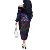 Aotearoa Arts Festival 2025 Off The Shoulder Long Sleeve Dress Maori Performing Art and Music - Rhythmic Vibes LT03 - Polynesian Pride