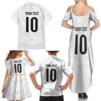 Custom New Zealand Football Family Matching Summer Maxi Dress and Hawaiian Shirt The Whites-Sporty T90 Style LT03 - Polynesian Pride