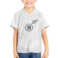 Custom New Zealand Football Kid Hawaiian Shirt The Whites-Sporty T90 Style LT03 Kid White - Polynesian Pride