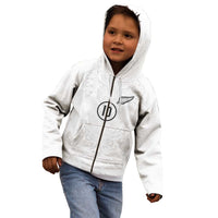 Custom New Zealand Football Kid Hoodie The Whites-Sporty T90 Style LT03 - Polynesian Pride