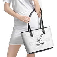 Custom New Zealand Football Leather Tote Bag The Whites-Sporty T90 Style LT03 - Polynesian Pride
