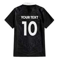Custom Aotearoa Rugby Family Matching Short Sleeve Bodycon Dress and Hawaiian Shirt The Blacks-Sporty T90 Style LT03 - Polynesian Pride