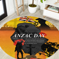 Niue ANZAC Day Round Carpet Soldier and Gallipoli Lest We Forget LT03 Yellow - Polynesian Pride