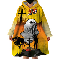 Niue ANZAC Day Wearable Blanket Hoodie Soldier and Gallipoli Lest We Forget LT03 - Polynesian Pride