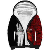 Tonga ANZAC Day Sherpa Hoodie Red Poppies Flower Soldier Lest We Forget LT03 Unisex Red - Polynesian Pride