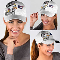 American Samoa Flag Day Classic Cap Tribal Tattoo with Eagle White