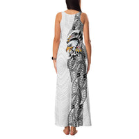 American Samoa Flag Day Family Matching Tank Maxi Dress and Hawaiian Shirt Tribal Tattoo with Eagle White LT03 - Polynesian Pride