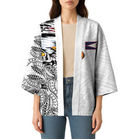 American Samoa Flag Day Kimono Tribal Tattoo with Eagle White