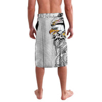 American Samoa Flag Day Lavalava Tribal Tattoo with Eagle White