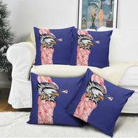 American Samoa Flag Day Pillow Cover Tribal Tattoo with Eagle Blue-Red