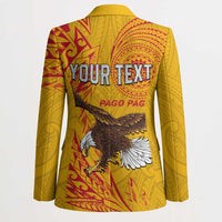 Personalised American Samoa Flag Day Blazer Fautasi Race Pago Pago-Aeto Eagle Wings Tribal Style