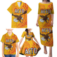 Personalised American Samoa Flag Day Family Matching Puletasi and Hawaiian Shirt Fautasi Race Pago Pago-Aeto Eagle Wings Tribal Style LT03 - Polynesian Pride