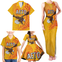 Personalised American Samoa Flag Day Family Matching Tank Maxi Dress and Hawaiian Shirt Fautasi Race Pago Pago-Aeto Eagle Wings Tribal Style LT03 - Polynesian Pride