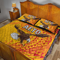 American Samoa Flag Day Quilt Bed Set Fautasi Race Pago Pago-Aeto Eagle Wings Tribal Style