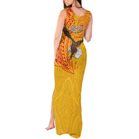 Personalised American Samoa Flag Day Tank Maxi Dress Fautasi Race Pago Pago-Aeto Eagle Wings Tribal Style