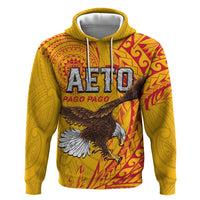 Personalised American Samoa Flag Day Zip Hoodie Fautasi Race Pago Pago-Aeto Eagle Wings Tribal Style