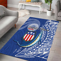 American Samoa Flag Day Area Rug Fautasi Race Fagatogo-Iseula O Le Moana Sailfish Tribal Style LT03 - Polynesian Pride